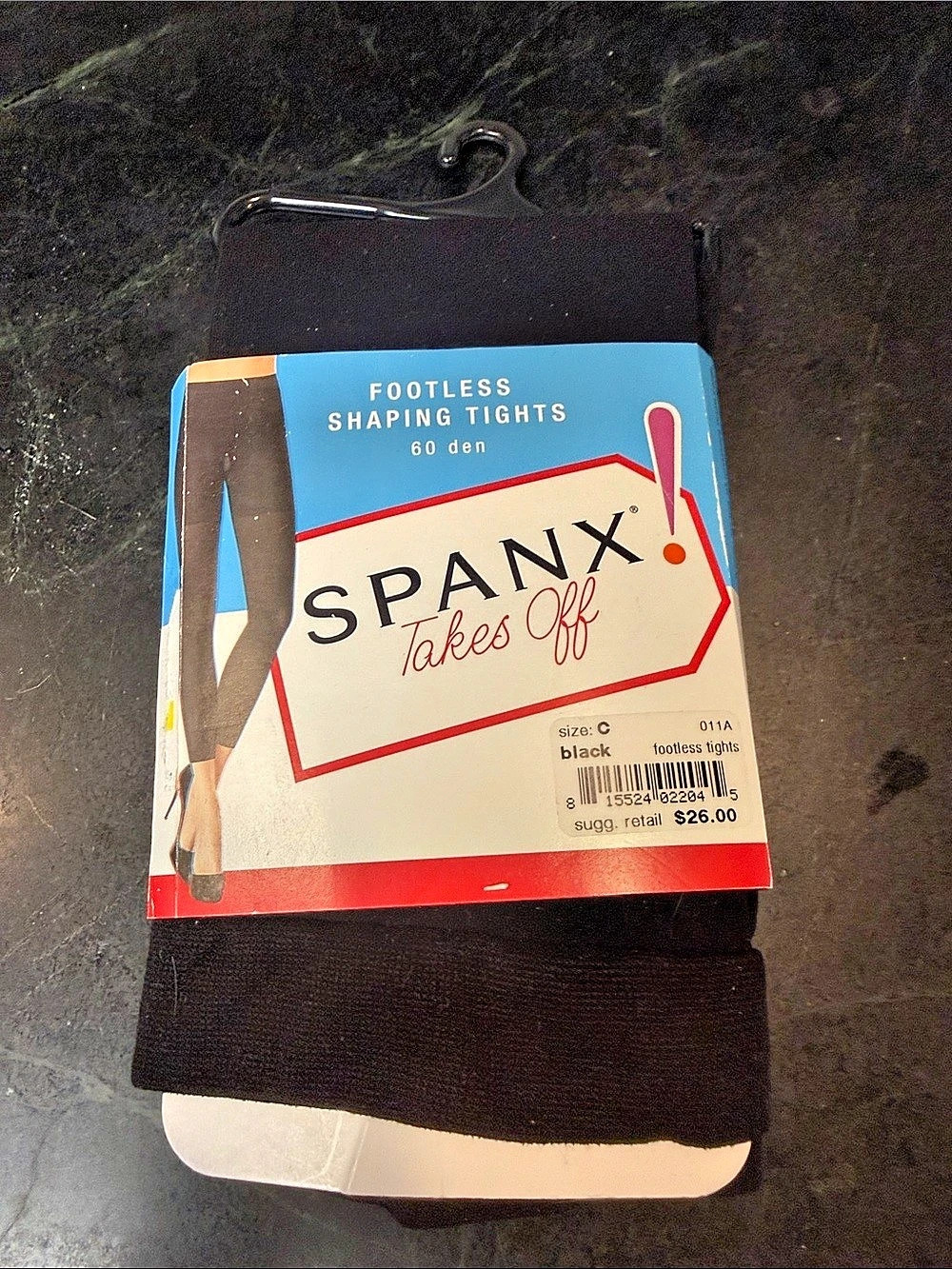 SPANX Footless Shaping Tights Black Size C NWT